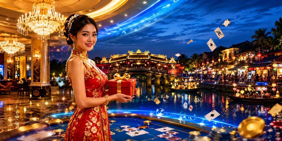 Không khí chơi bài và giải trí tại chợ đêm Hội An về đêm
